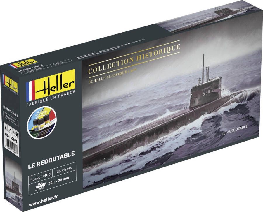 Heller 1 400 Starter Kit U-boot S m Le Redoutablehel57075 modelbouwsets hobbybouwspeelgoed voor kinderen modelverf en accessoires