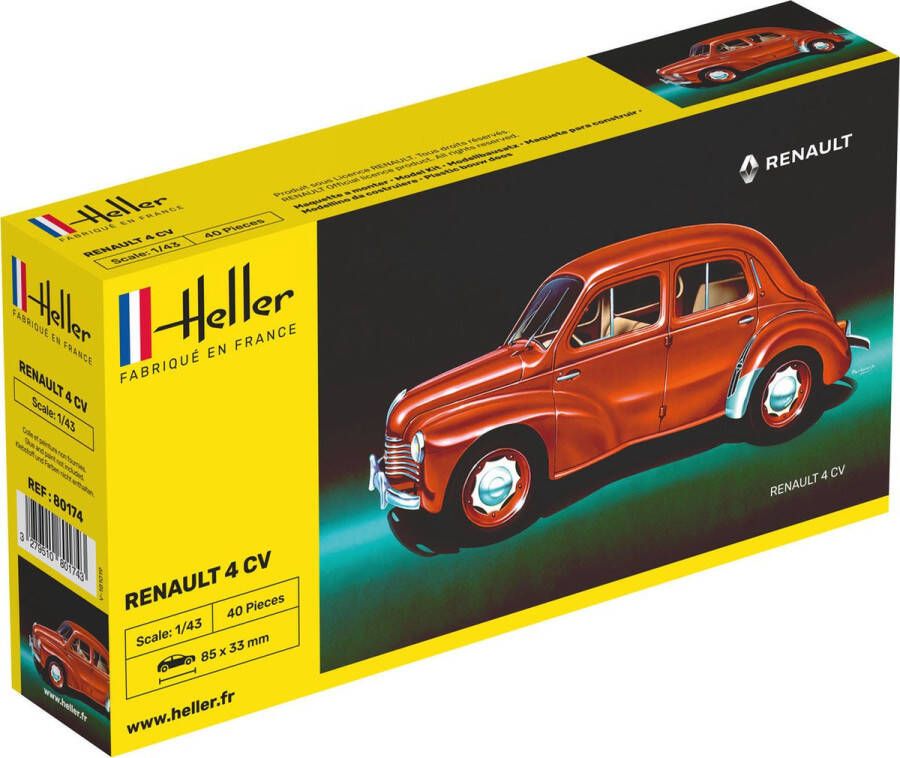 Heller 1 43 Renault 4 Cvhel80174 modelbouwsets hobbybouwspeelgoed voor kinderen modelverf en accessoires