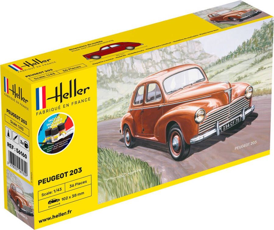 Heller 1 43 Starter Kit Peugeot 203hel56160 modelbouwsets hobbybouwspeelgoed voor kinderen modelverf en accessoires