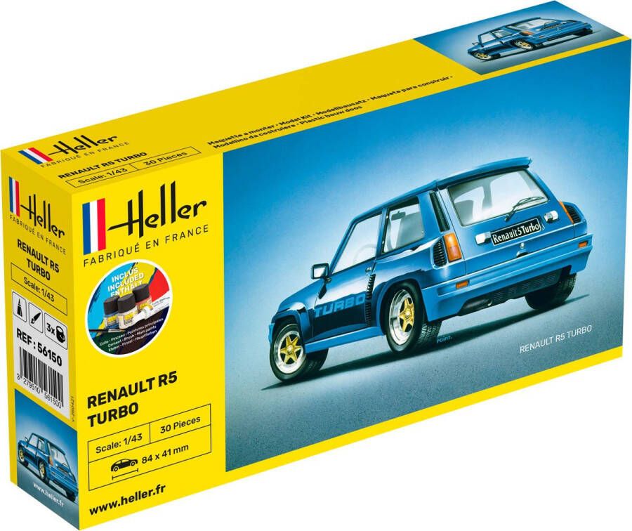 Heller 1 43 Starter Kit Renault R5 Turbohel56150 modelbouwsets hobbybouwspeelgoed voor kinderen modelverf en accessoires