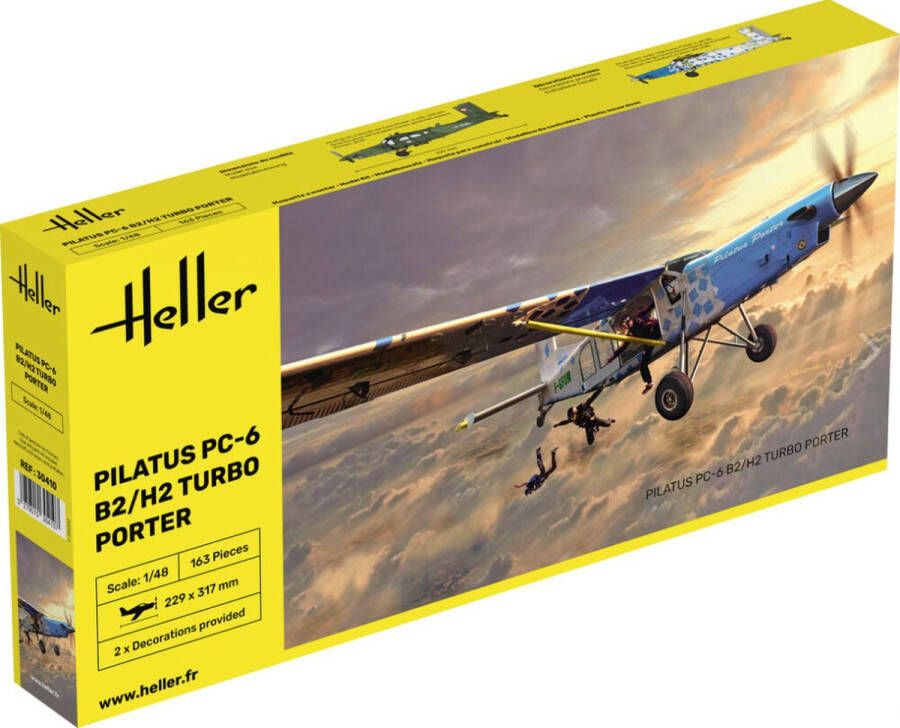 Heller 1:48 30410 PILATUS PC-6 B2 H2 Turbo Porter Plastic Modelbouwpakket