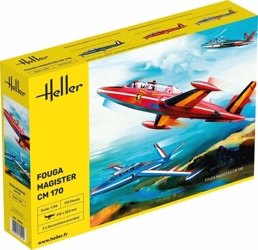 Heller 1:48 30510 Fouga Magister CM 170 Plastic Modelbouwpakket