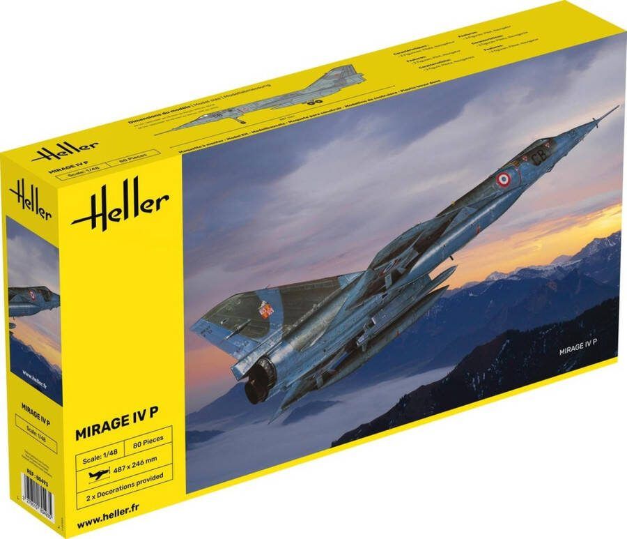 Heller 1:48 80493 Mirage IV P Plane Plastic Modelbouwpakket