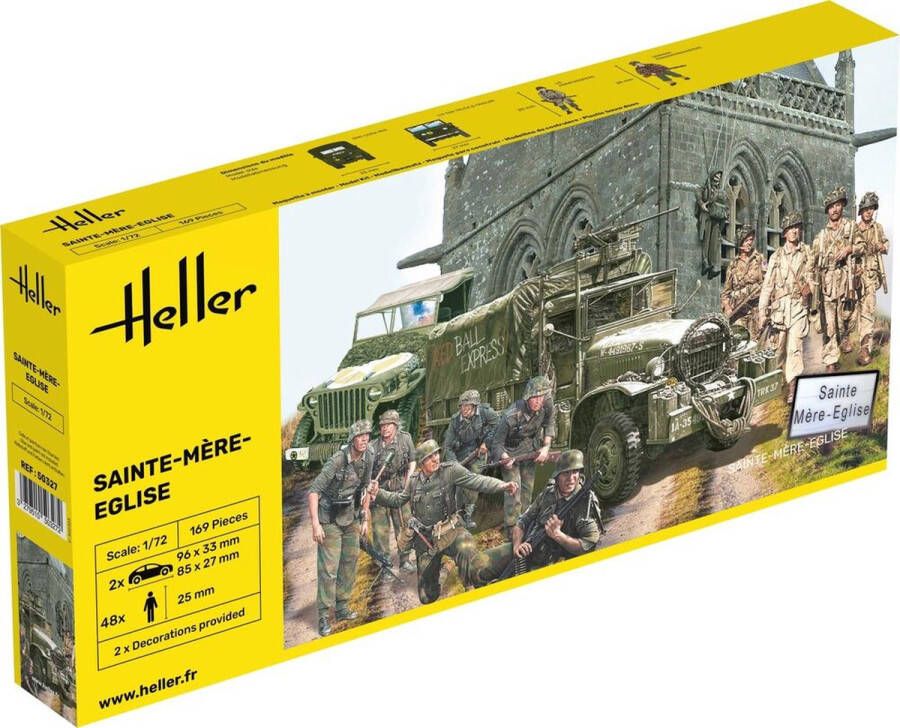 Heller 1:72 50327 Sainte-Mere-Eglise Diorama Set Plastic Modelbouwpakket