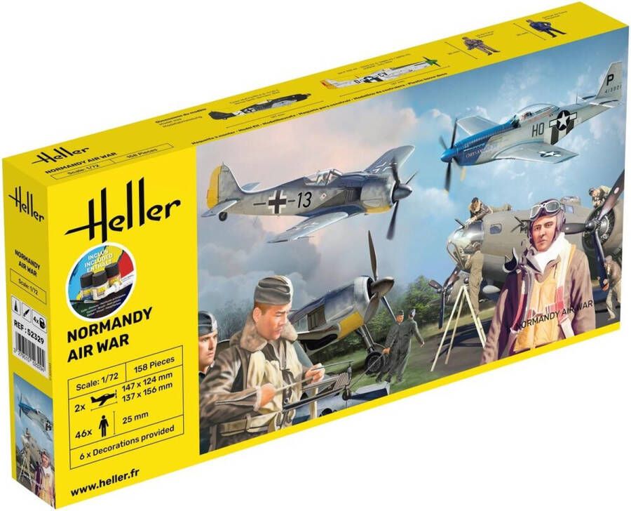 Heller 1:72 52329 Normandy Air War 2 Planes and Figures Starter Kit Plastic kit