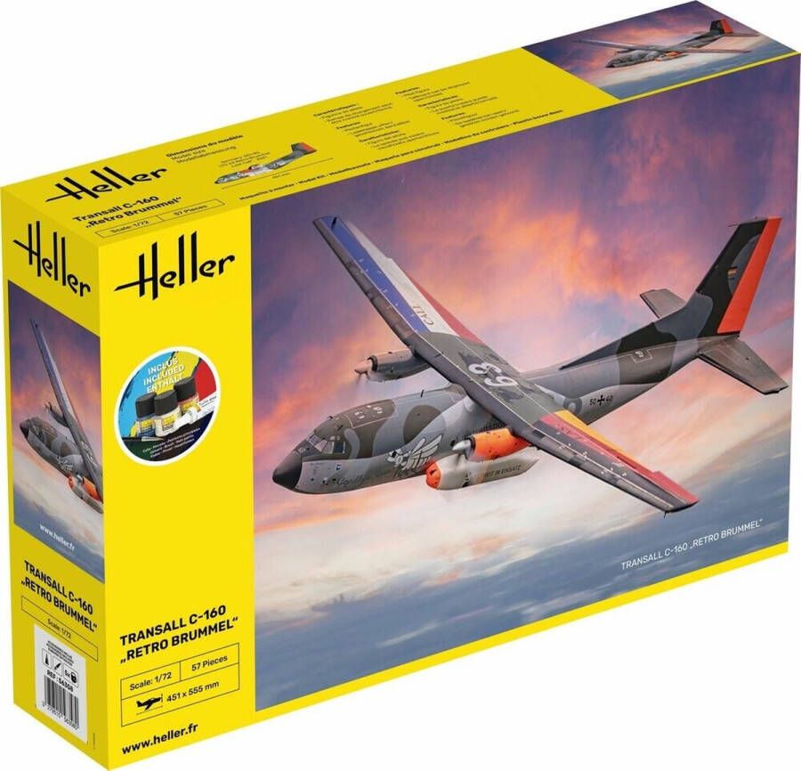 Heller 1:72 56358 Transall C-160 Retro Brummel Starter Kit Plastic kit