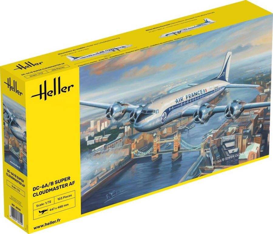 Heller 1:72 80315 Douglas DC-6 Super Cloudmaster AF Plastic Modelbouwpakket