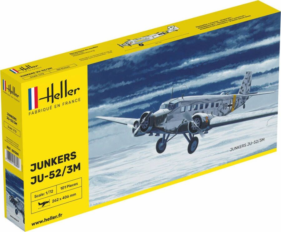 Heller 1:72 80380 Junkers Ju 52 3M Luftwaffe Plastic Modelbouwpakket