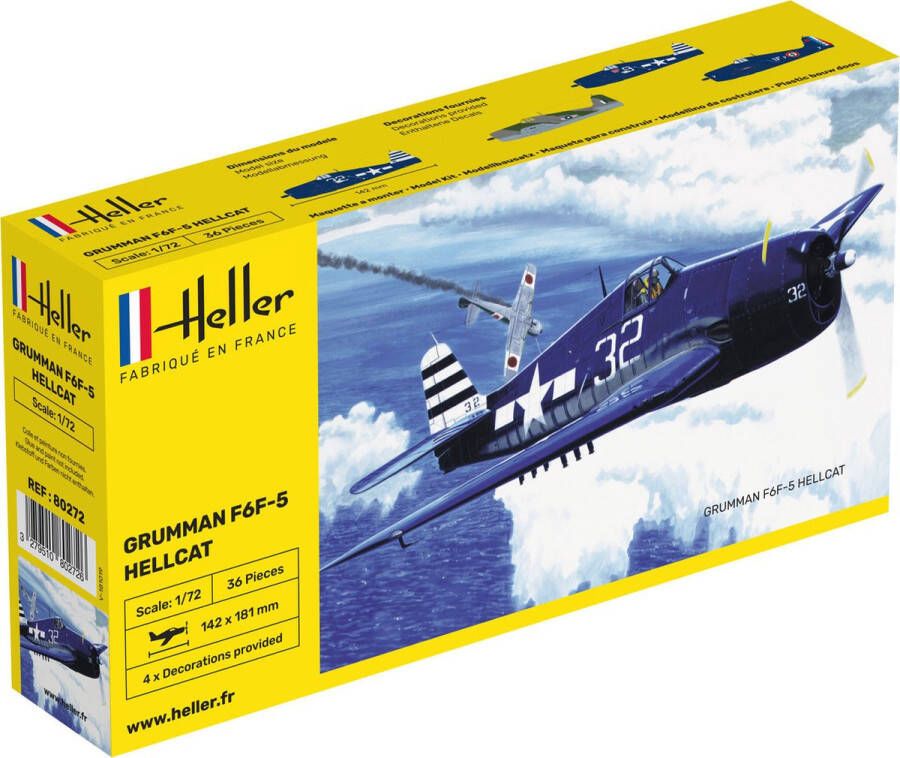 Heller 1 72 Grumman F6f-5 Hellcathel80272 modelbouwsets hobbybouwspeelgoed voor kinderen modelverf en accessoires
