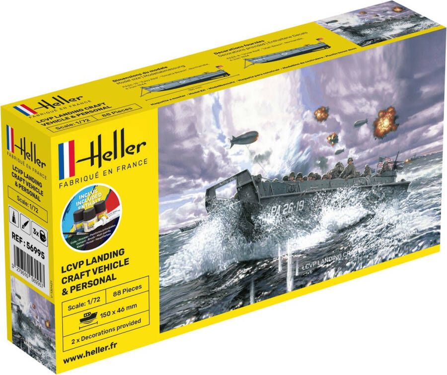 Heller 1 72 Starter Kit Lcvp Landing Craft Vehicle En Personalhel56995 modelbouwsets hobbybouwspeelgoed voor kinderen modelverf en accessoires