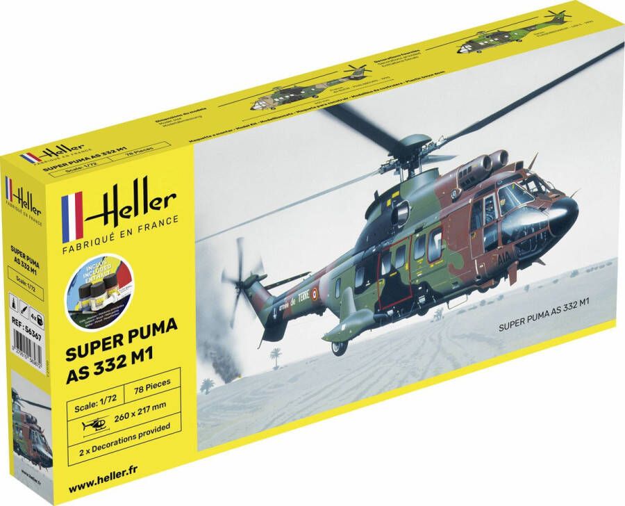 Heller 1 72 Starter Kit Super Puma As 332 M1hel56367 modelbouwsets hobbybouwspeelgoed voor kinderen modelverf en accessoires