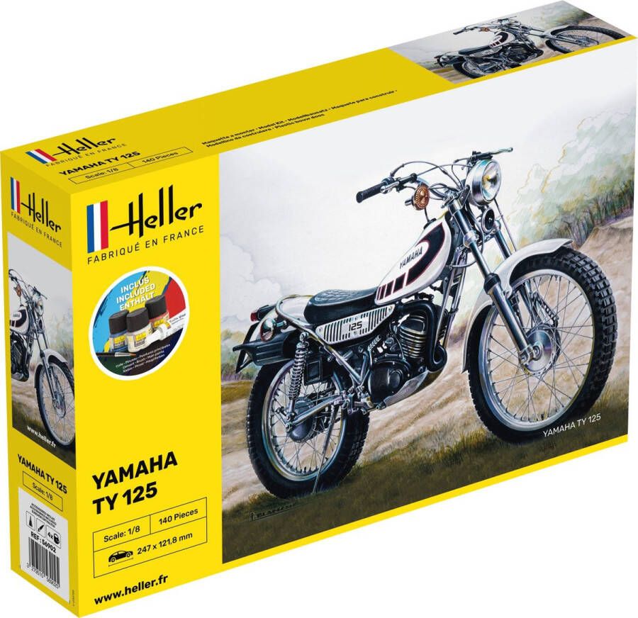 Heller 1:8 56902 Yamaha TY 125 Bike Starter Kit Plastic Modelbouwpakket