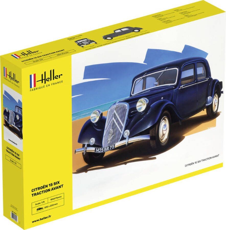 Heller 1:8 80799 Citroen 15 SIX Traction Avant Plastic Modelbouwpakket