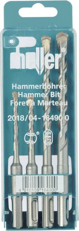 Heller Bionic 16490 0 Carbide Hamerboor boorset 4-delig 5 mm 6 mm 8 mm 10 mm SDS-Plus betonboor