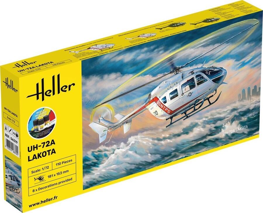 Heller 1:72 56379 Eurocopter UH-72A Lakota Heli Starter Kit Plastic Modelbouwpakket