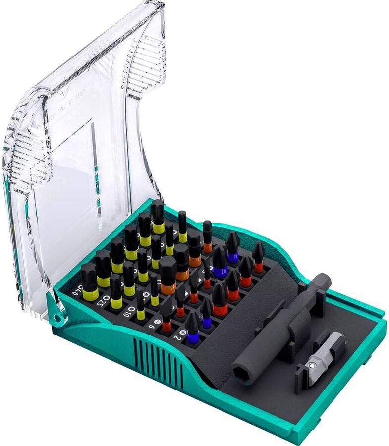 Heller Tools Elektro 29347 1 Bitset 32-delig Kruiskop Phillips Kruiskop Pozidriv Plat Binnen-zesrond (TX) In