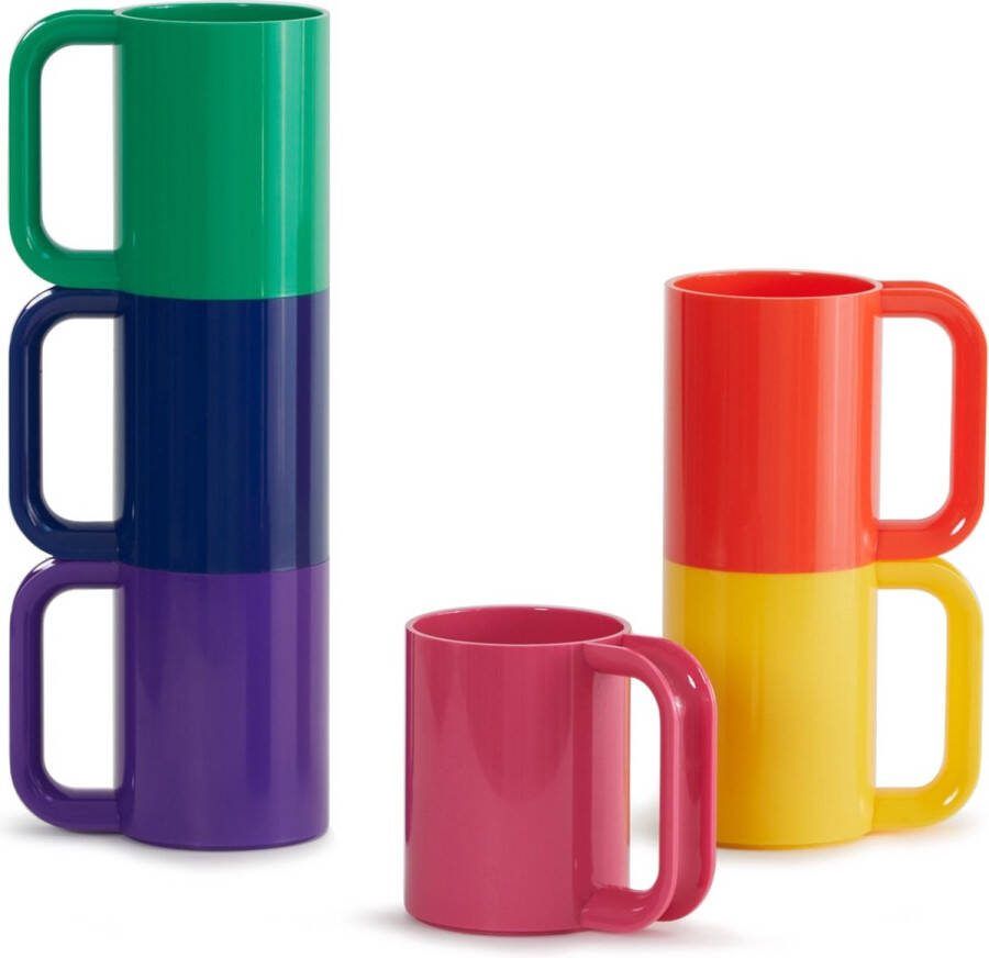 Heller Max kunststof mokken Rainbow set van 6
