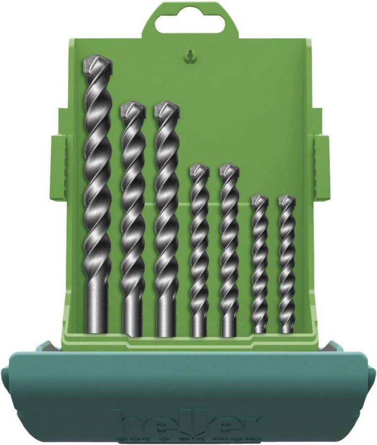Heller Tools 3015 18037 5 Carbide Steen-spiraalboorset 7-delig 4 mm 5 mm 6 mm 8 mm 10 mm 12 mm Cilinderschacht 1 s