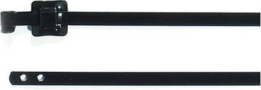 Hellermann Tyton MLT16SSC10 kabelbinder Losmaakbare kabelbinder Polyester Roestvrijstaal Zwart 100 stuk(s)