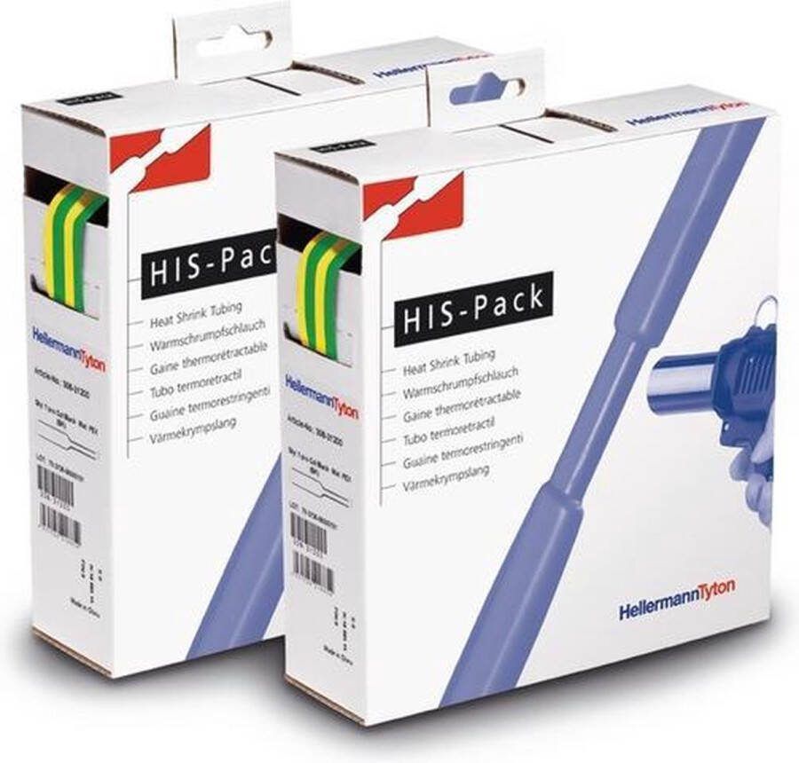 HellermannTyton 300-32547 Krimpkous zonder lijm Groen Geel 25.40 mm Krimpverhouding: 2:1 5 m