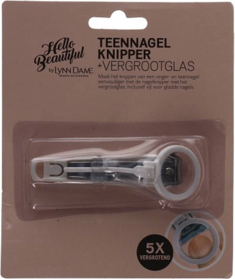 Hello Beautiful Teennagel knipper met vergrootglas Nagelknipper 5 x vergrotend Met nagelvijl Nagels knippen