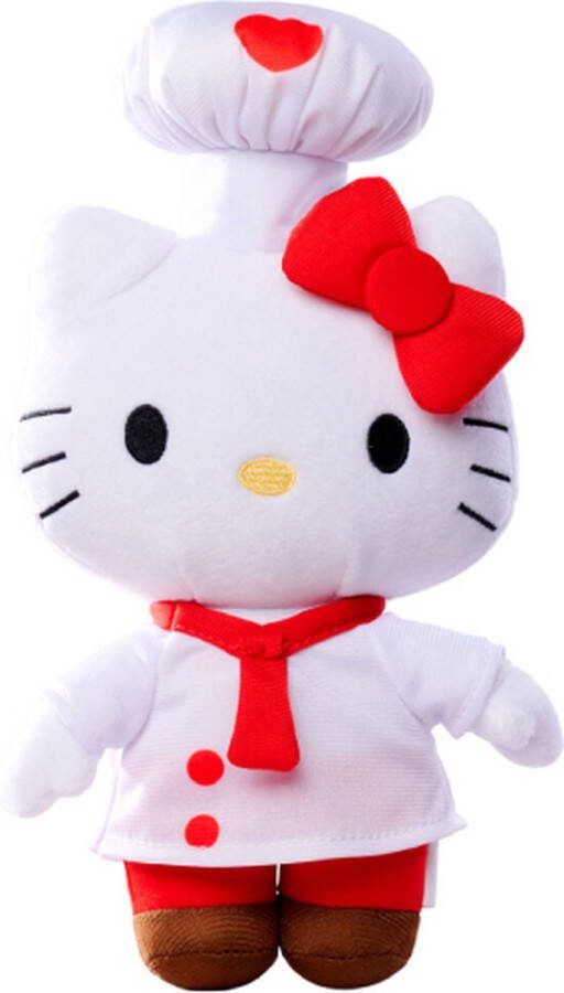 Hello Kitty Chef Kok Super Style Pluche Knuffel 25 cm {Speelgoed Knuffeldier Knuffelpop voor kinderen jongens meisjes Hello Kity Kat Cat Plush Toy}