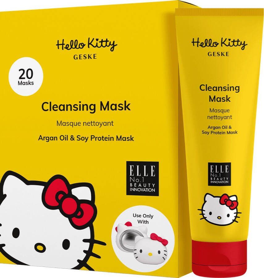Hello Kitty GESKE x Reinigingsmasker Eenvoudig aanbrengen met het Sonic Warm and Cool Mask Zuiverend verzorgend masker Gezichtsmaskers voor dames en heren Vegan formule zonder dierproeven