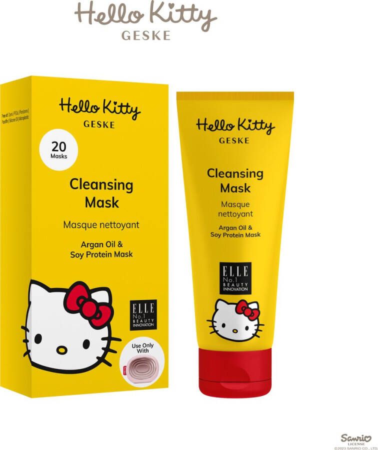 Hello Kitty GESKE x Reinigingsmasker Eenvoudig aanbrengen met het Sonic Warm and Cool Mask Zuiverend verzorgend masker Gezichtsmaskers voor dames en heren Vegan formule zonder dierproeven