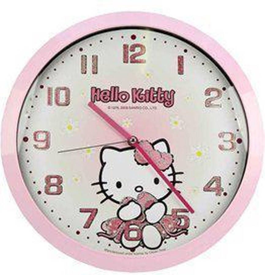 Hello Kitty Glitters Klok Rond Kunststof Ø35 cm roze