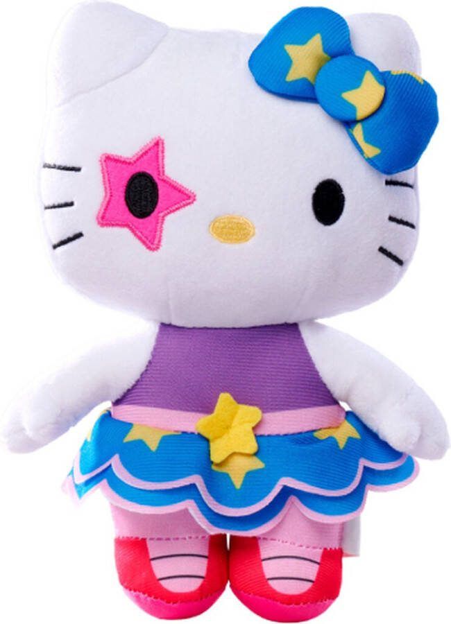 Hello Kitty Rockster Super Style Pluche Knuffel 20 cm {Speelgoed Knuffeldier Knuffelpop voor kinderen jongens meisjes Hello Kity Kat Cat Plush Toy}