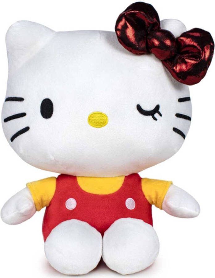 Hello Kitty (Rood Geel) 50th Anniversary Pluche Knuffel 18 cm {Speciale Editie Verzamel Collectors Item Speelgoed Knuffeldier Knuffelpop voor kinderen jongens meisjes Hello Kity Kat Cat Plush Toy}