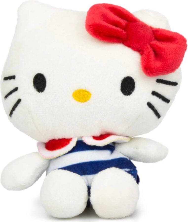 Hello Kitty Sailor Sweeties (Blauw met Wit Strepen) Pluche Knuffel 15 cm {Speelgoed Knuffeldier Knuffelpop Knuffels voor kinderen jongens meisjes Hello Kity Melody Kuromi Kat Cat Plush Toy}