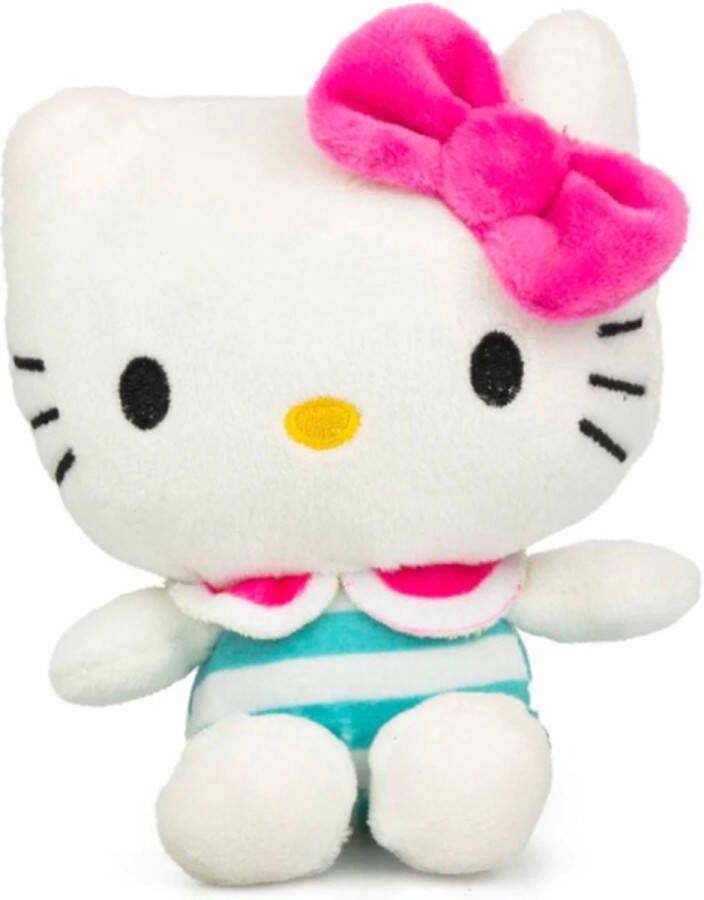 Hello Kitty Sailor Sweeties (Groen Wit Strepen) Pluche Knuffel 15 cm {Speelgoed Knuffeldier Knuffelpop Knuffels voor kinderen jongens meisjes Hello Kity Kat Melody Kuromi Cat Plush Toy}