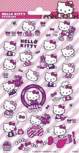 Pakhuis Hello Kitty Stickervel Papier Donkerroze wit 30 Stuks