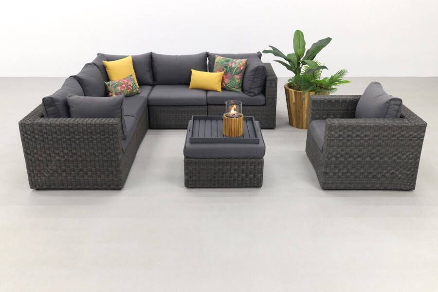 Hello Suns loungeset Garda Inclusief fauteuil antraciet