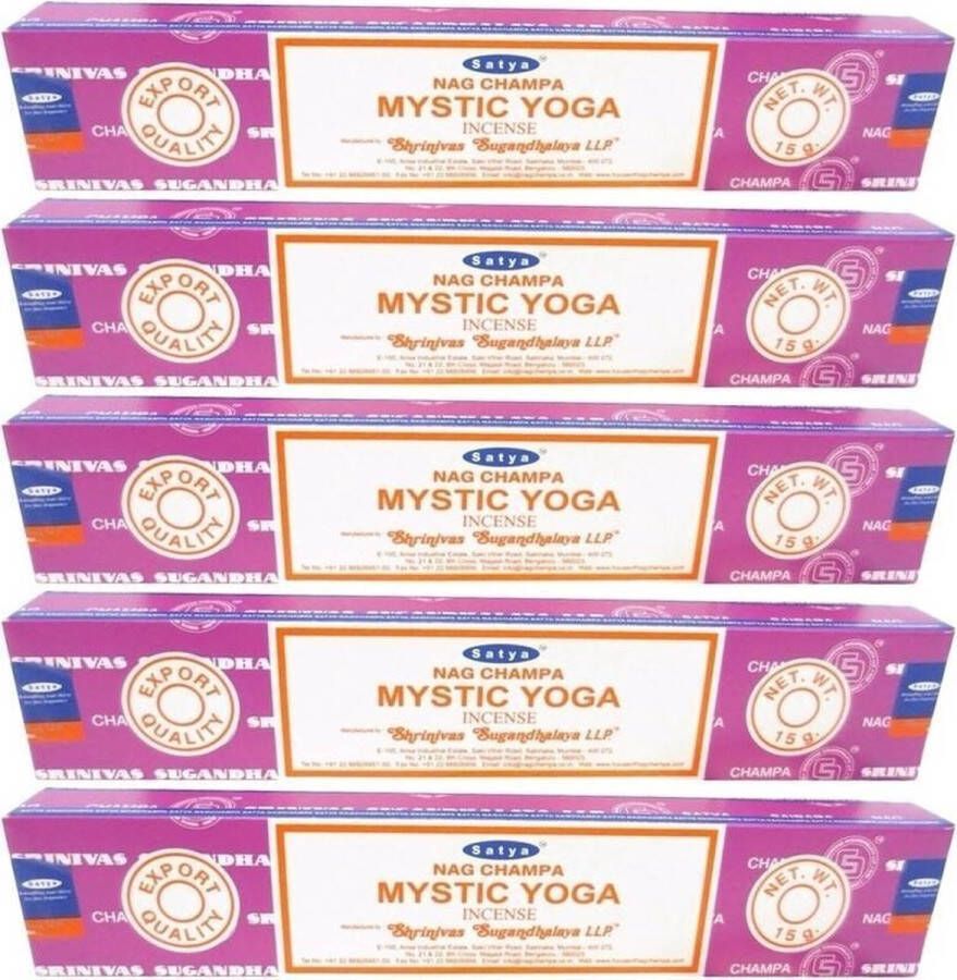 Merkloos 60 Nag Champa wierookstokjes Mystic Yoga 15 gram Wierookstokjes