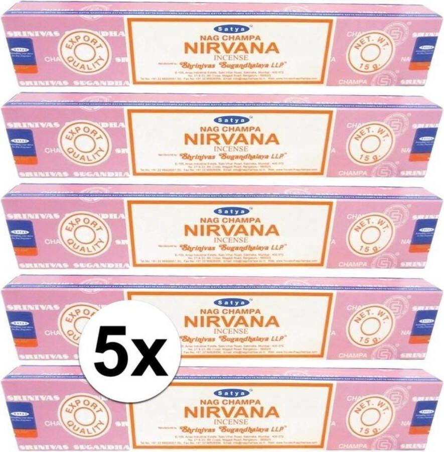 Merkloos 60 Nag Champa wierookstokjes Nirvana 15 gram Wierookstokjes