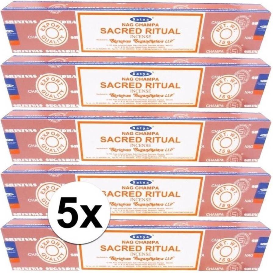 Merkloos 60 Nag Champa wierookstokjes Sacred Ritual 15 gram Wierookstokjes