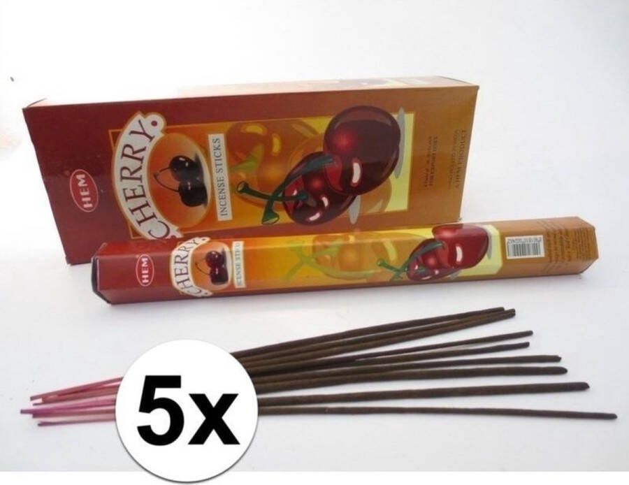 Merkloos 3x pakjes Wierook stokjes cherry Wierookstokjes