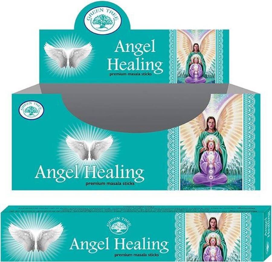 Hem Angel healing Green Tree wierook – 180 geurstokjes van 15 gram Gems and Giftshop