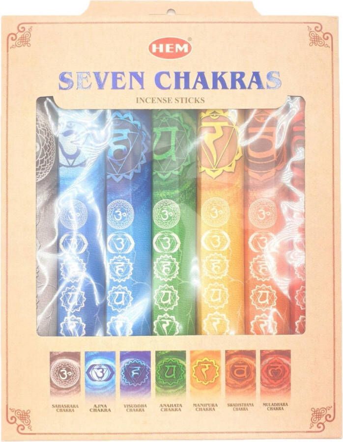 HEM Cadeauset Wierrook 7 Chakras geuren 20 sticks per geur Wierookstokjes