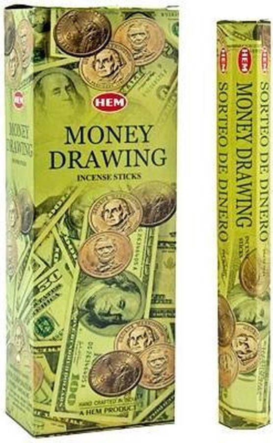Hem Wierook Money Drawing(3 pakjes x 20 stokjes = 60 stokjes )