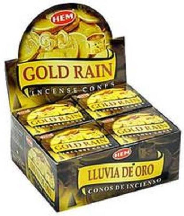 Hem Wierook Kegel Gold Rain (12 pakjes)