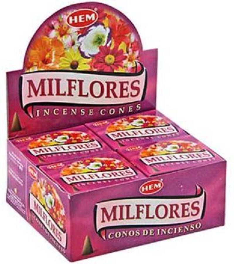 Hem Wierook Kegel Milflores (12 pakjes)