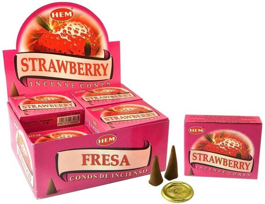 Hem Wierook Kegel Strawberry (12 pakjes)