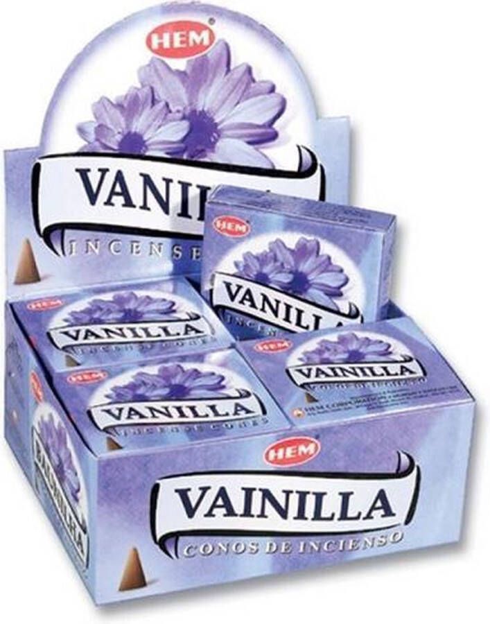Hem Wierook Kegel Vanilla (12 pakjes)