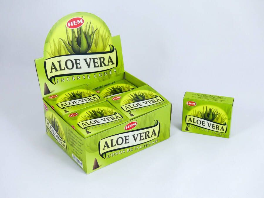 Hem Wierook Kegels Cones Aloe Vera Voordeelbox (12 Pakjes 120 Kegels)