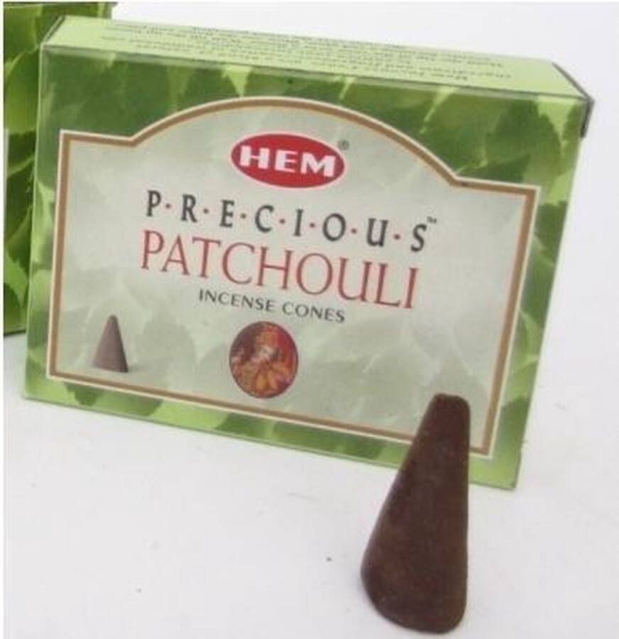 Merkloos 6x Pakjes Patchouli wierook 10 kegeltjes Wierookstokjes