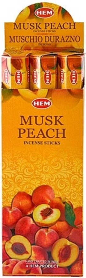 Hem Wierook Musk Peach Slof (6 pakjes 120 stokjes)