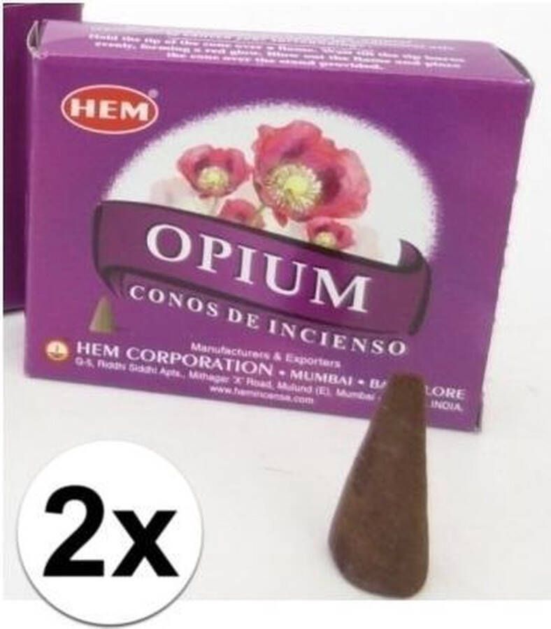 Merkloos 20 kegeltjes Opium wierook Wierookstokjes